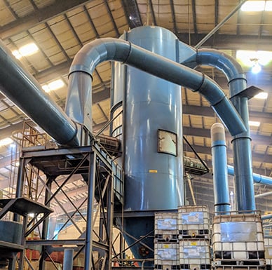 picture dust collector in manufacturing facility