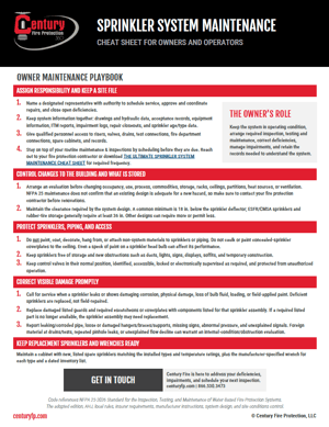 Quick Reference - Sprinkler System Maintenance