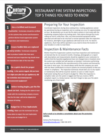 TIP SHEET KITCHEN FIRE SUPPRESSION SYSTEMS